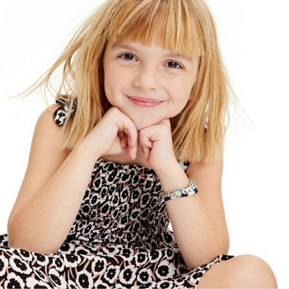 Dvf for Target Kid's Smocked Tie Strap Neutral Poppy Midi Dress - Picture 3 of 9